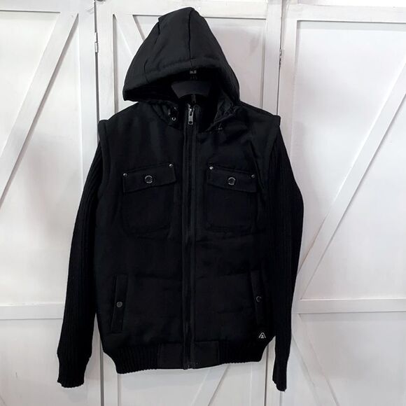 American Stitch Men's Knitted Long Sleeve Hooded Vest Jacket Size Small - Picture 3 of 14